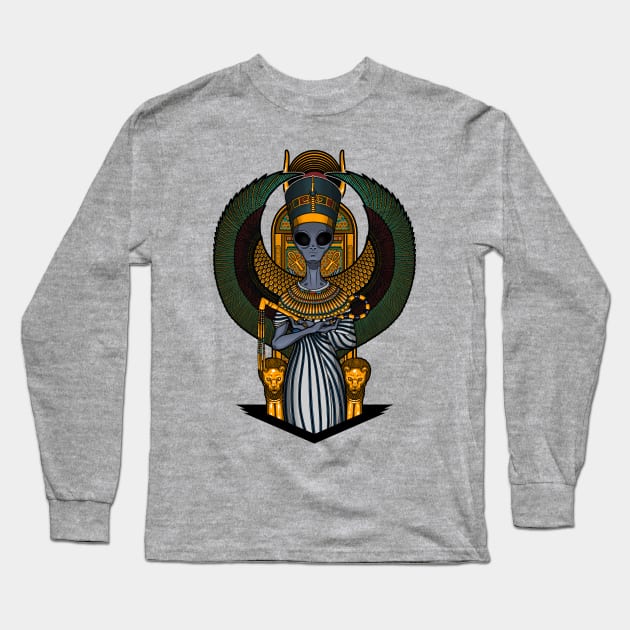 The alien Nefertiti - Color version Long Sleeve T-Shirt by ToleStyle